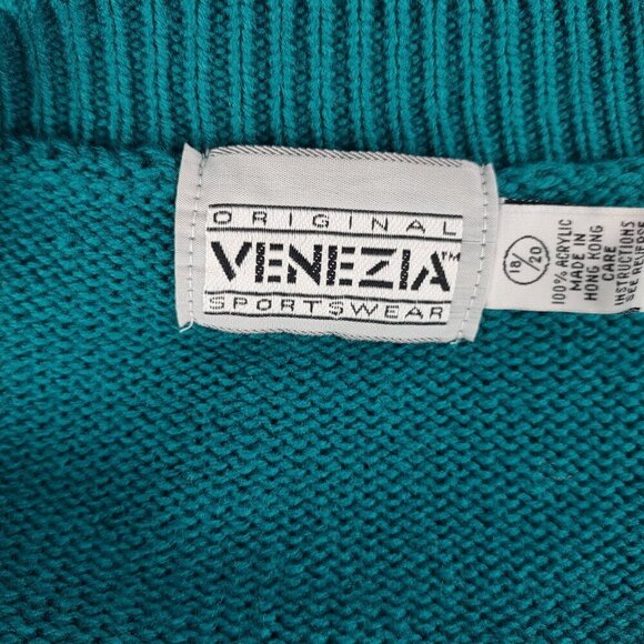 Venezia Original Sportswear Women Teal Green 4 Button 2 Pocket Cardigan Sz 18-20 - Picture 11 of 13
